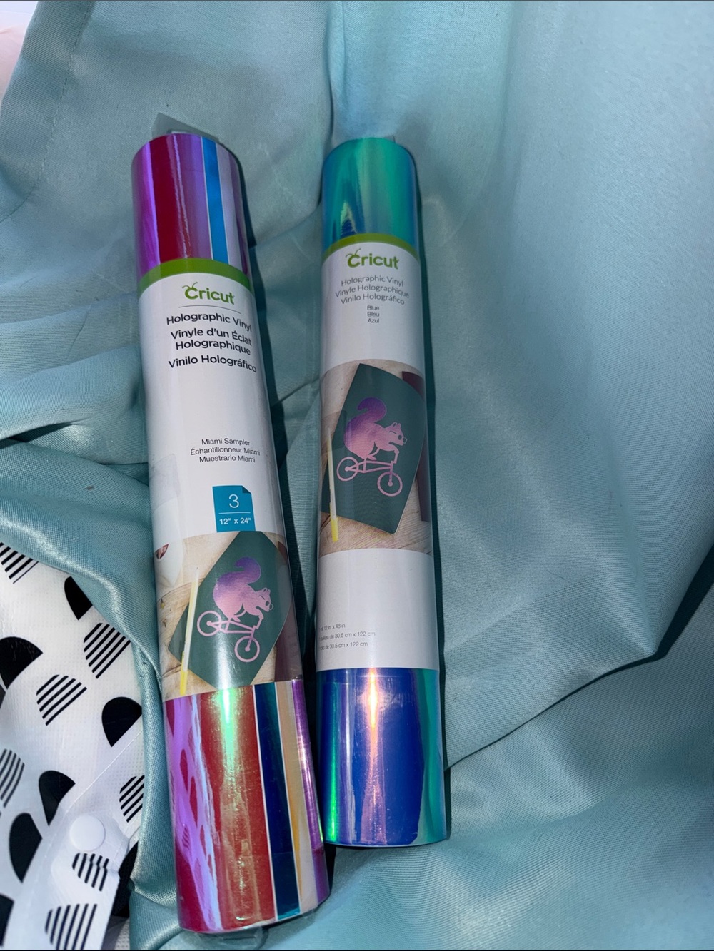 NEW Cricut Holographic Vinyl Rolls - Iridescent Blue & Pink Teal (2 rolls)